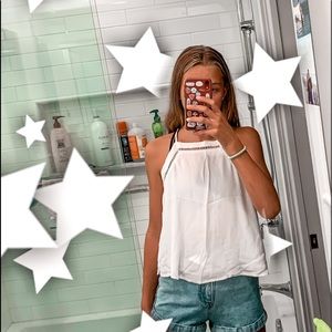 Hollister white halter tank top